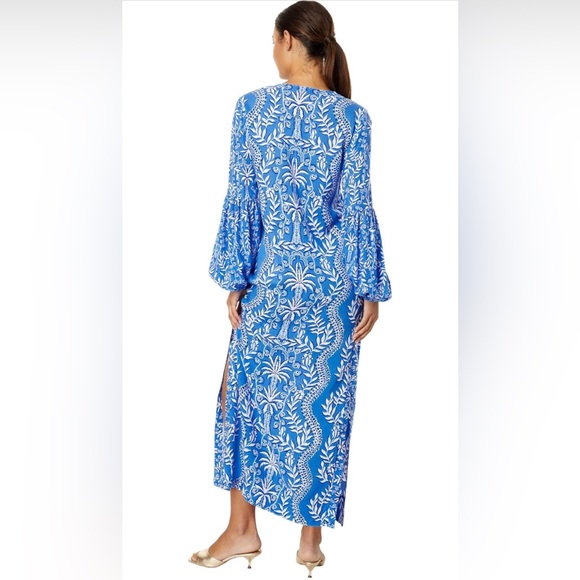 Lilly Pulitzer - Abaco Blue Have It Both Rays Engineered Woven Maxi - Picture 2 of 6